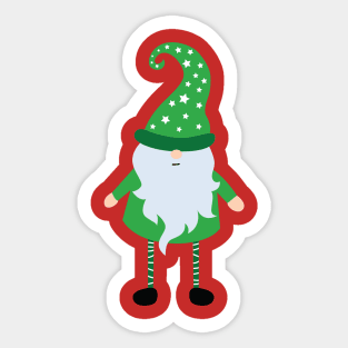 Scandinavian Green Gnome Sticker